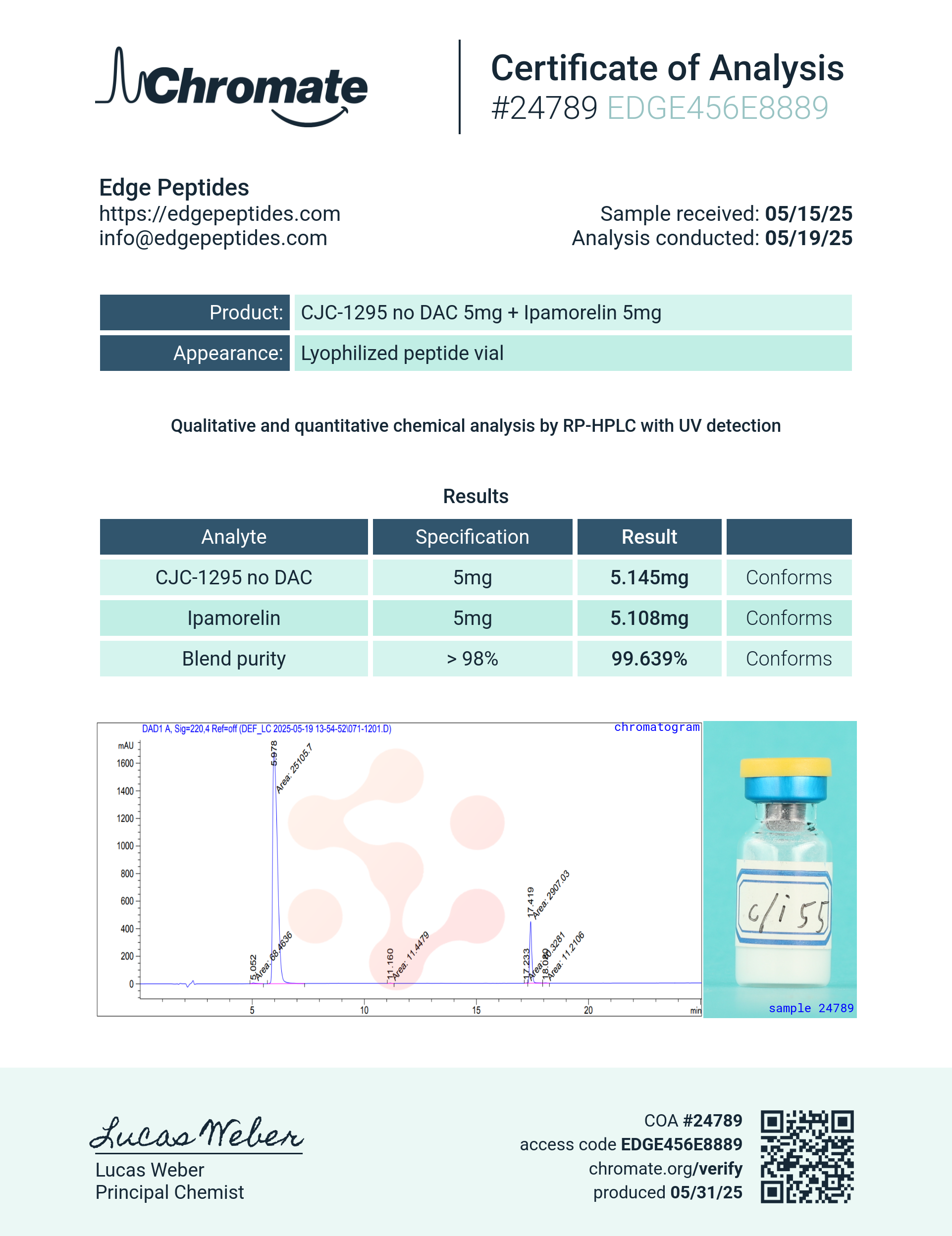 CJC-1295 + Ipamorelin Blend 5/5mg – 10 Vial Box