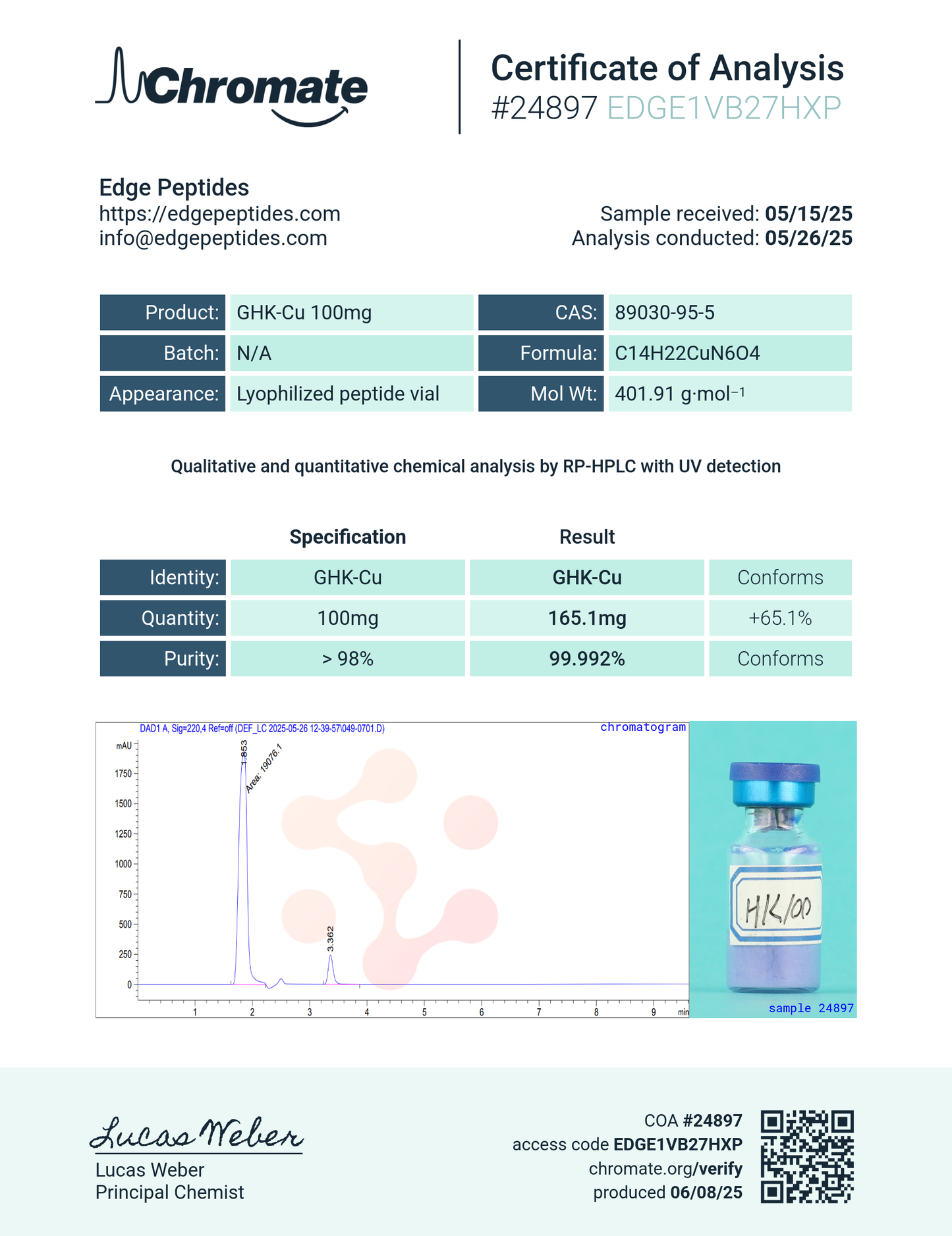 GHK-Cu (Copper Peptide) 100mg – 10 Vial Box (1000mg Total)